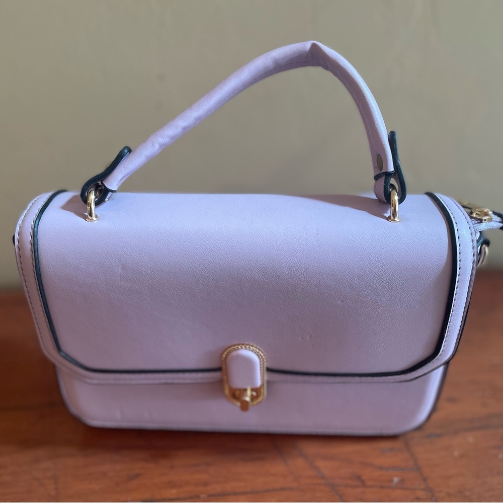 Lavender Vegan Leather Crossbody Bag